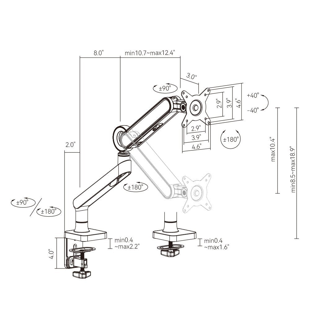 HINOMI LuxMotion Designer Monitor Arm